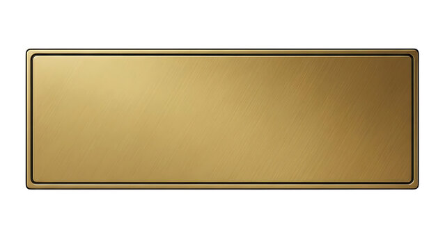Blank Golden Brushed Metal Plaque with Border