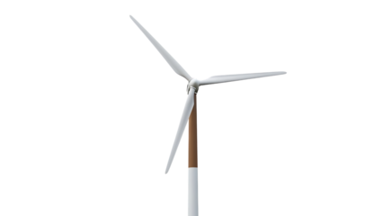 Sustainable Energy Wind Turbine on Transparent Background