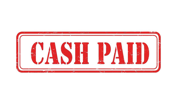 Red cash paid stamp on for business finance concepts
