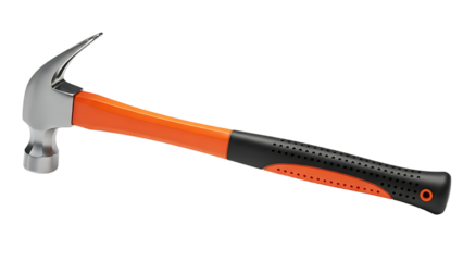 Claw Hammer with Orange and Black Handle