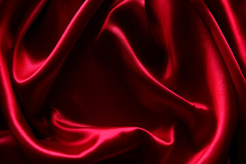 Red silk fabric