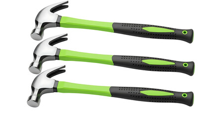 Fototapeta premium Three Claw Hammers with Green Handles