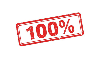 Red 100 percent stamp for approval or completion