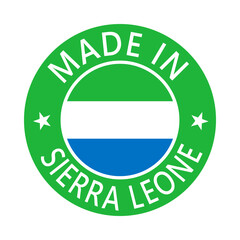 Sierra Leone Made in Stamp in circle with flag Vector template on white background