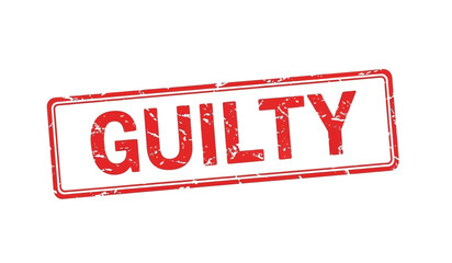 Red guilty stamp on for court or judgment concept
