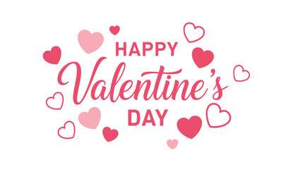 Happy valentines day greeting with hearts and text © rsvect02