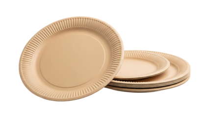 Stack of Eco-Friendly Disposable Paper Plates