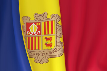 Flag of Andorra with national coat of arms