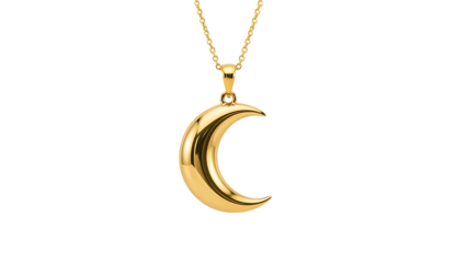 Luxurious Gold Crescent Moon Pendant with Chain