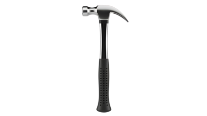 Realistic Claw Hammer Tool on Transparent Background