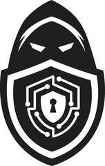 cyber security icon, Advanced Cyber Security Protection Shield Vector Icon Illustration