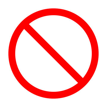 Universal Red Circle Prohibition Symbol for Stop Restriction