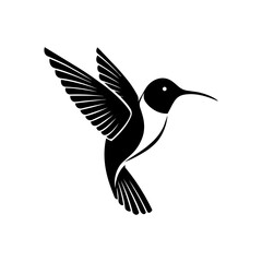 Obraz premium Stylized hummingbird with smooth curves and dynamic posture, symbolizing agility, energy, joy, and precision in a refined modern visual form. 