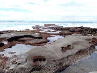 tide pools on tropical beach