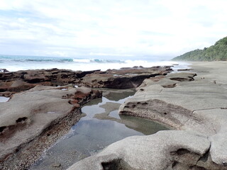 tide pools on tropical beach