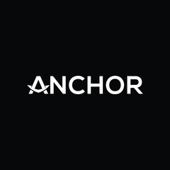 text anchor logo design, typography anchor graphic vector template