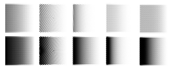Dot halftone pattern, square pixel gradient abstract backgrounds © artemstepanov