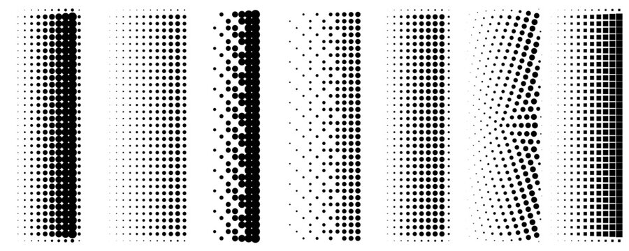 Dot halftone pattern, square pixel gradient abstract backgrounds