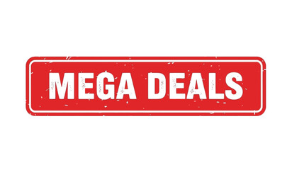 Red mega deals stamp or sticker with white text