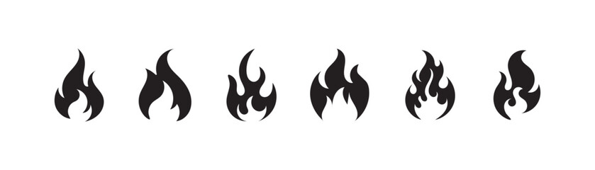 Fire Flame Icon set. Flame Icon set modern flat vector design. Burning Flame Icon on white background. vector illustration. eps10