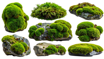Earthy Tactile Mossy Stone Texture Transparent PNG AI Generated Sensory Overlay Element