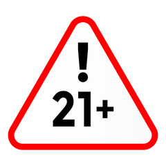 Warning Sign for Age Restriction 21 Plus Content