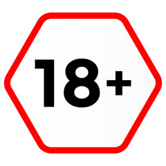 Official Adult Content Age Restriction Symbol 18 Plus