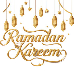 Vector card for Ramadan Kareem greeting. Gold decor for Ramadan month.
