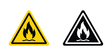 Obraz premium Fire Hazard Warning Signs Yellow and Black symbol isolated on transparent background