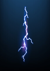 Lightning animation with sparks. Electricity thunderbolt danger, light electric powerful thunder. Bright energy effect, Vector illustration