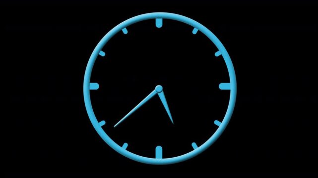 clock outline accurate thirty (30) second game show & quiz timer  requiring a half minute timed round with blue vector style line drawing isolate transparent alpha channel background 4K video