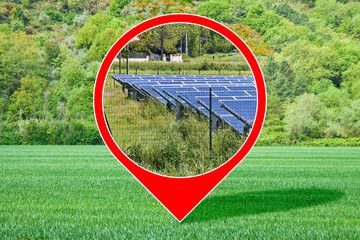 INSTALLATION OF PHOTOVOLTAIC PARK ON LAND - Ground-mounted photovoltaic system in a rural scene