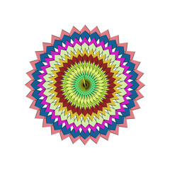 Vibrant multicolored mandala design with intricate patterns