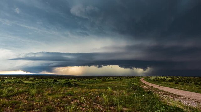 Powerful Supercell Thunderstorm Over Colorado Timelapse