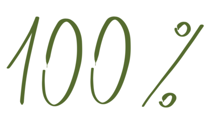 Hand drawn 100% text, doodle handwritten number and percent symbol isolated on transparent background