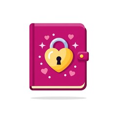 Locked diary with heart shaped padlock
