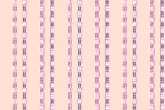 Aeal seamless vertical pattern, sofa fabric background texture. Linish lines stripe vector textile in light and pink colors.