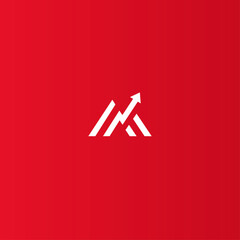 Letter M mountain logo icon flat vector design