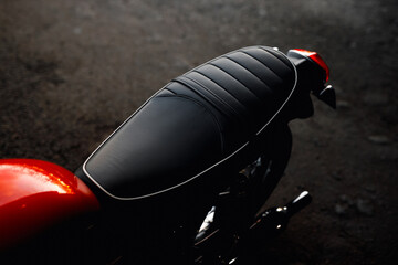 Photo of a classic motorcycle saddle