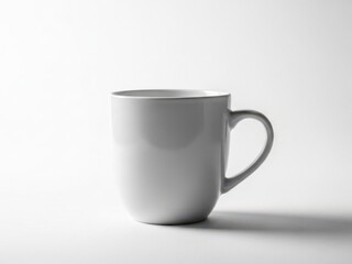 Obraz premium A simple elegant white ceramic coffee mug on a neutral background