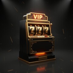 3d gold slot machine with gold 777 in casino vibes
