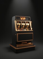 3d gold slot machine with gold 777 in casino vibes
