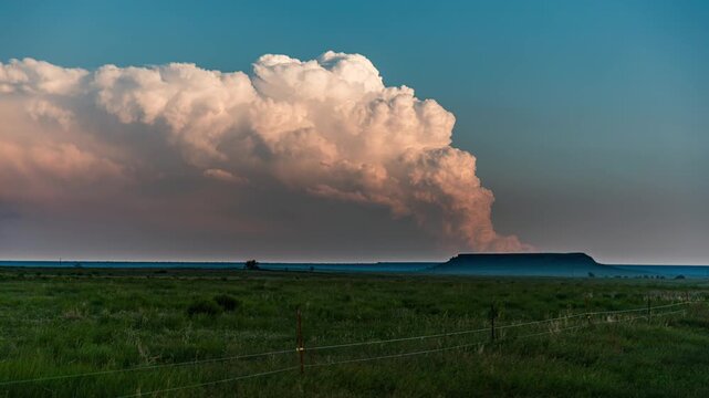 Convective Thunderstorm Developing Over Colorado Plains Timelapse