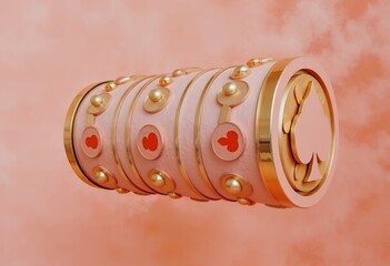 gold 3d casino slot machine with 777
