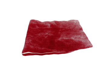 Cloth of colour of blood. On isolated transparent background.