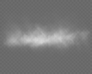 Soft white fog cloud isolated on transparent background.
