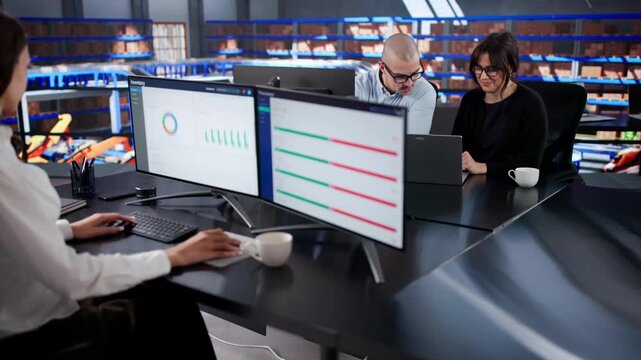 Man And Woman Managing Automated Inventory