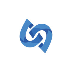 Modern logo design with intertwined elements on a white background