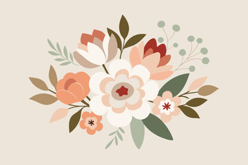 Watercolor Floral Arrangement in Neutral Palette