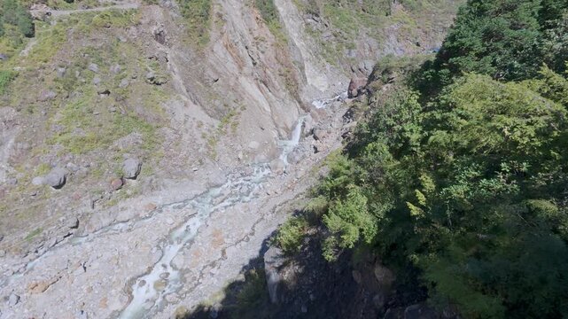 Loud Mandakini River Flowing Through Rocky Valley on the Kedarnath Trek, Uttarakhand